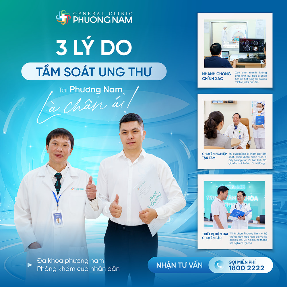 Tầm soát ung thư: (Phổi, Dạ dày, Gan, Cổ tử cung, Vú).